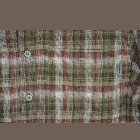 WOVERINE PLAID SOFT COTTON BROWN RED LONG SLEEVE S - Picture 7 of 8